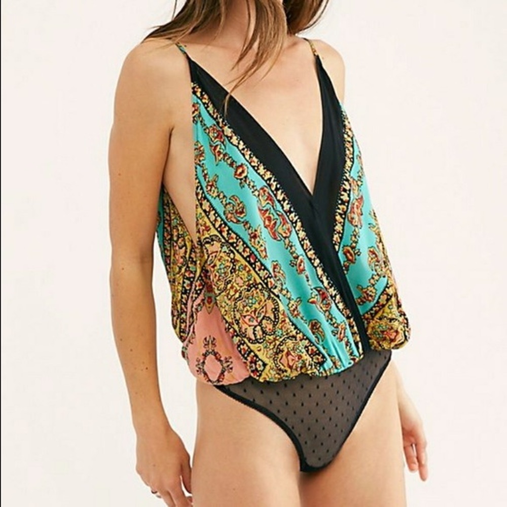 NWT FREE PEOPLE border babe bodysuit